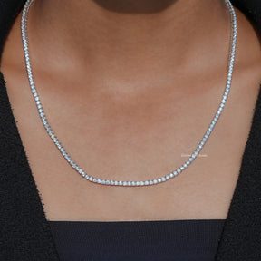 Round Moissanite Tennis Necklace