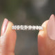 [1.30 CTW Round Cut Moissanite Three Stone Eternity Wedding Band]-[Golden Bird Jewels]