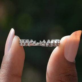 [Round Cut Zig Zag Moissanite Eternity Band]-[Golden Bird Jewels]