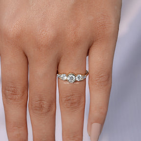 View of Classic Five Stone Round Lab Diamond Ring In White Gold