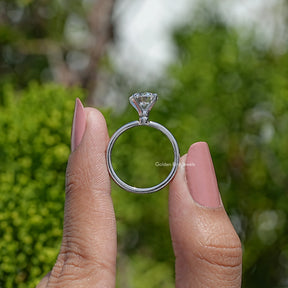 Round Cut Lab Diamond Solitaire Engagement Ring