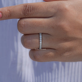 Round Lab Diamond Eternity Wedding Band