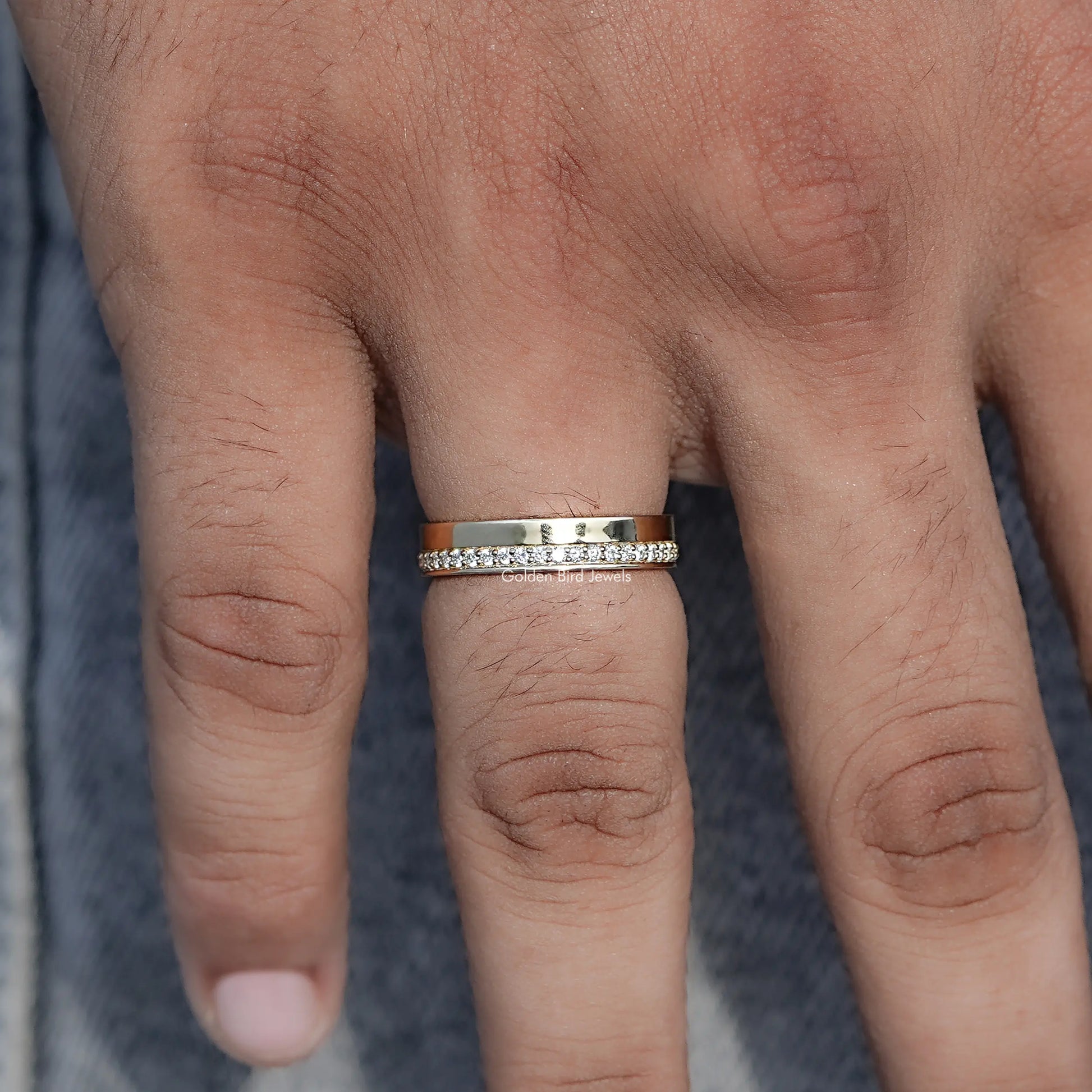 Close up view of Round Diamond Full Eternity Engagement Ring
