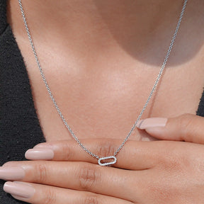 View of  Round Cut Lab Grown Diamond Pendant In Wear's of Women's 
