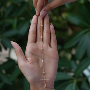 [Round Moissanite Chain Bracelet]-[Golden Bird Jewels]