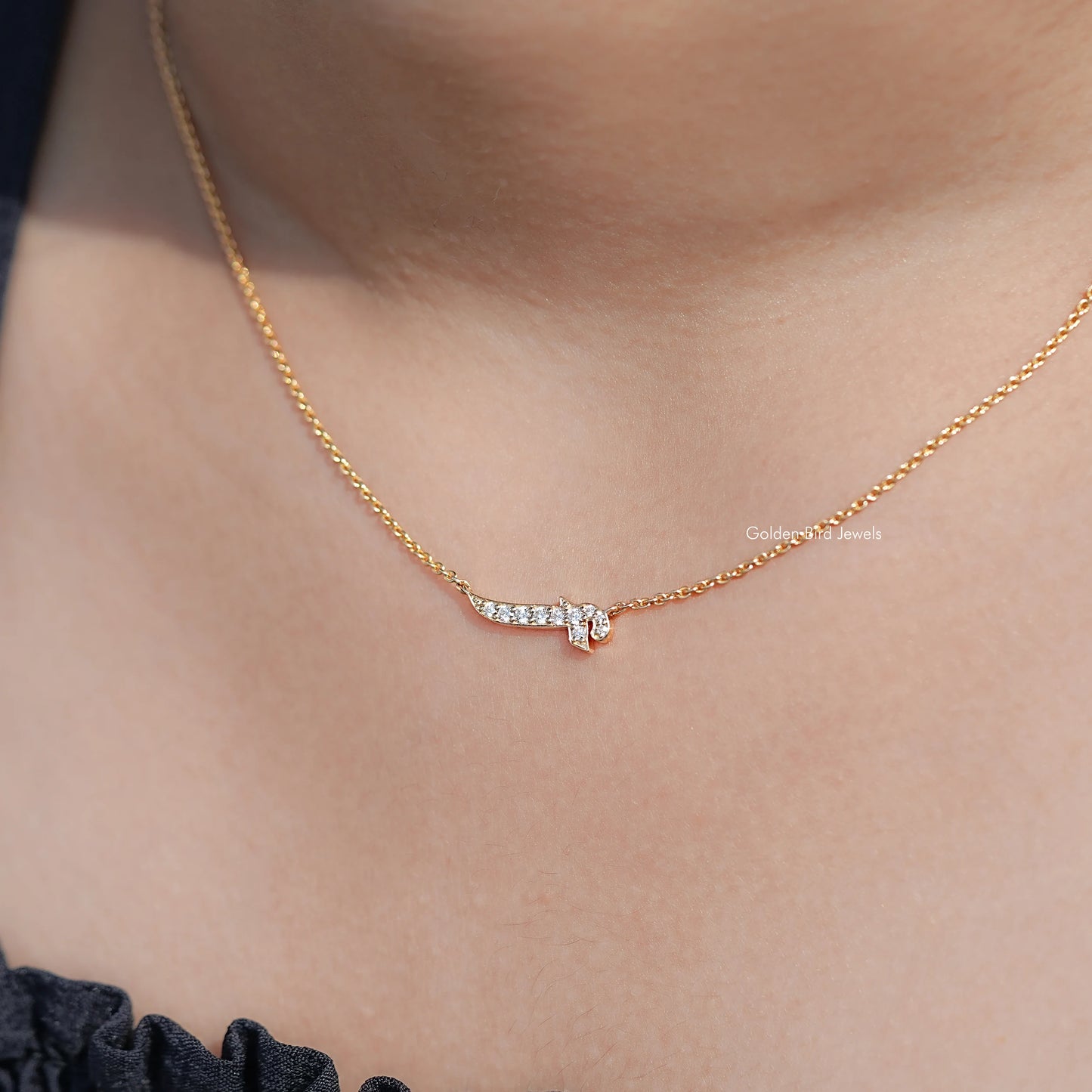 Round Cut Moissanite F Initial Letter Pendant