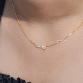 Round Cut Moissanite F Initial Letter Pendant