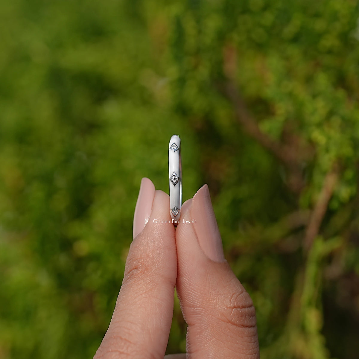 Full Eternity Round Moissanite Flush Set Band