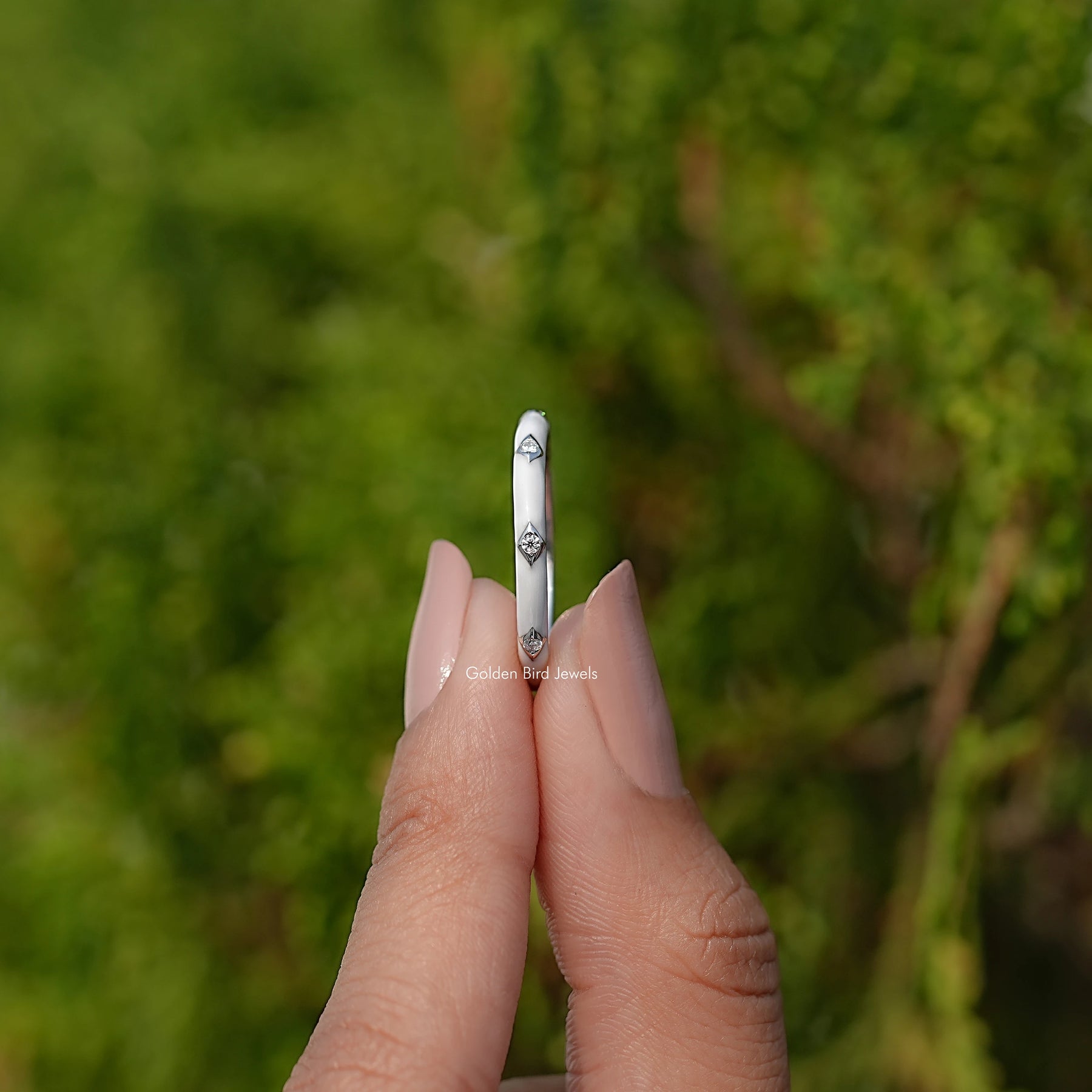 Full Eternity Round Moissanite Flush Set Band