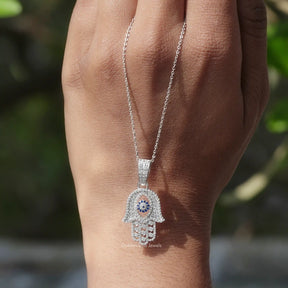 Back view of moissanite ice eye cut bracelet in hands