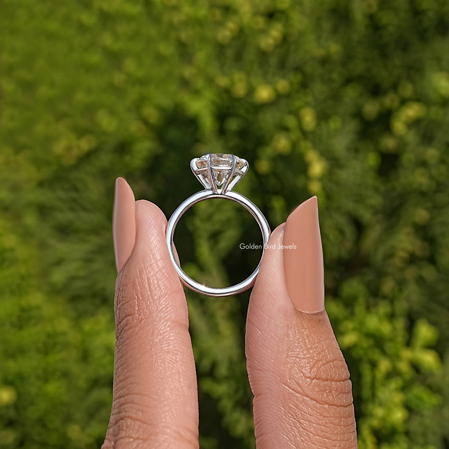 Round Cut Moissanite Solitaire Bridal Ring