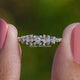Round Shaped Lab Damond Cluster Engagement Ring