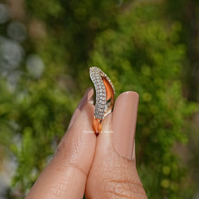 Round Lab Diamond Pave Set Wedding Band