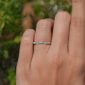 Moissanite Round Shaped Eternity Wedding Band