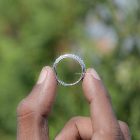 Round Shaped Moissanite Half Eternity Men's Band