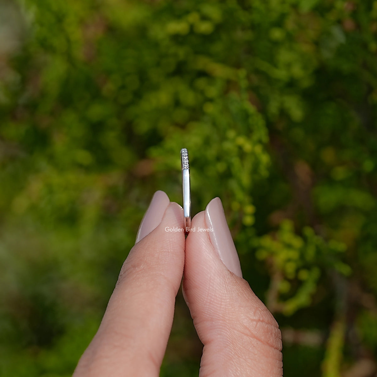 Round Moissanite Open Cuff Matching Band