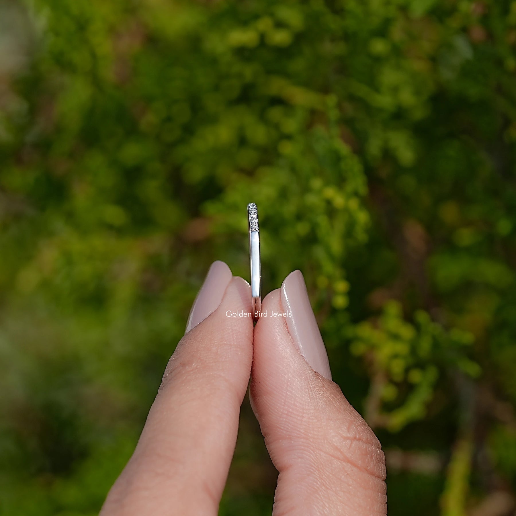 Round Shaped Moissanite Open Cuff Band