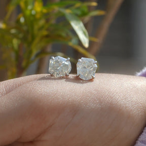 Shield Cut Moissanite Stud Earrings