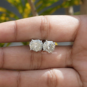 Shield Cut Moissanite Stud Earrings