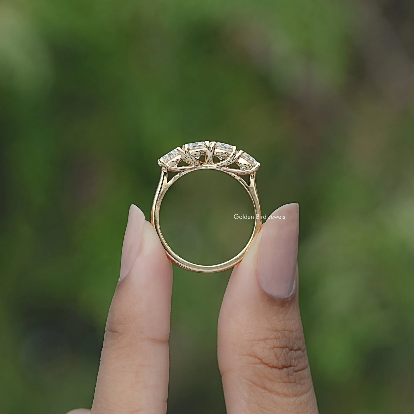 Back view of Moissanite Round Cut Eternity Wedding Band