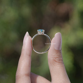 Old Mine Pear Cut Moissanite Split Shank Ring