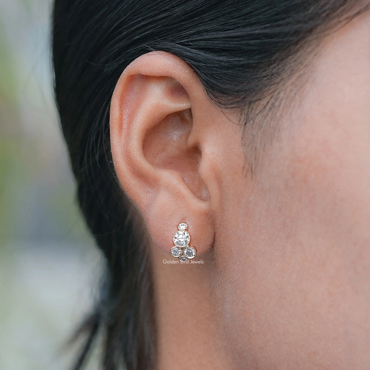 Round Shaped Lab Grown Diamond Huggie Earrings