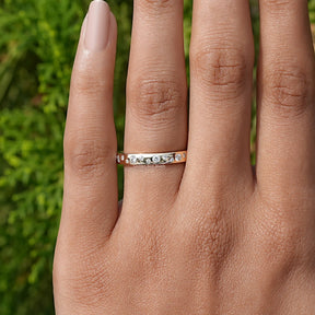 Round Cut Lab Diamond Flush Set Eternity Band