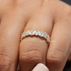 Marquise And Round Moissanite Full Eternity Band