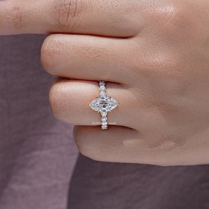 Moissanite Old Mine Moval Accent Stone Ring