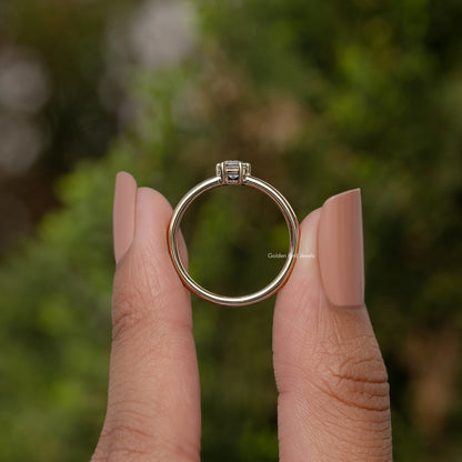 Old Mine Lozenge Solitaire Moissanite Ring