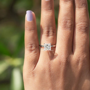 [Princess Cut Moissanite Ring]-[Golden Bird Jewels]