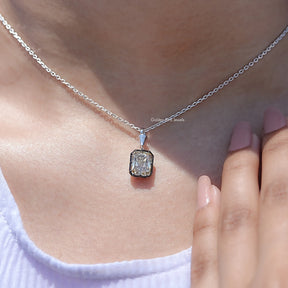 Yellow Radiant Moissanite Solitaire Pendant