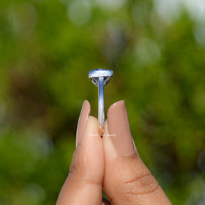 Bezel Set Square Cushion Moissanite Solitaire Ring