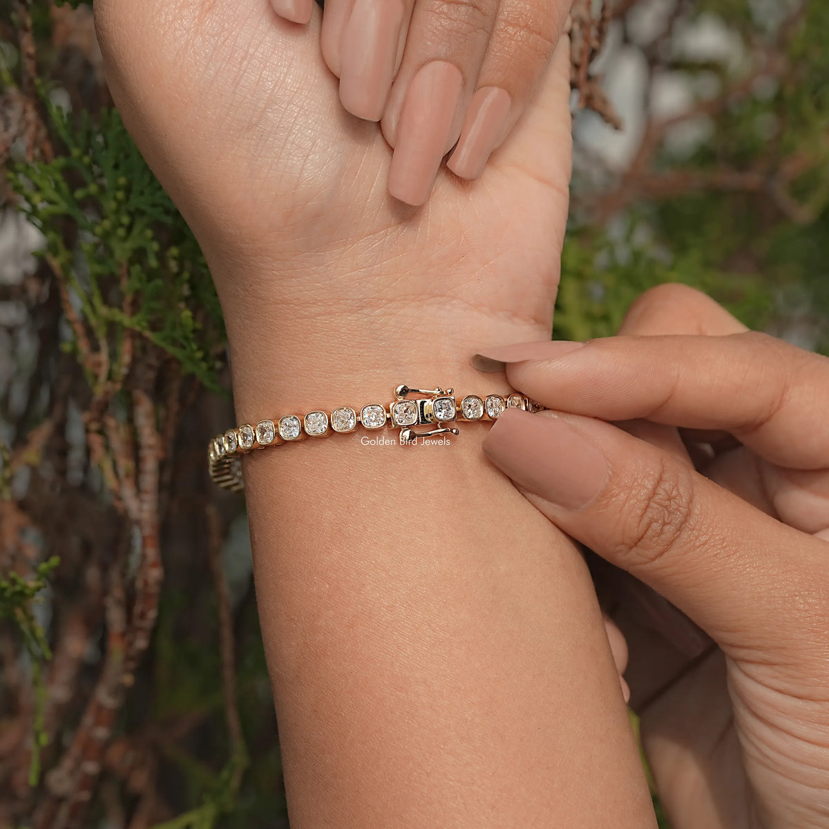 Square Cushion Lab Diamond Tennis Bracelet