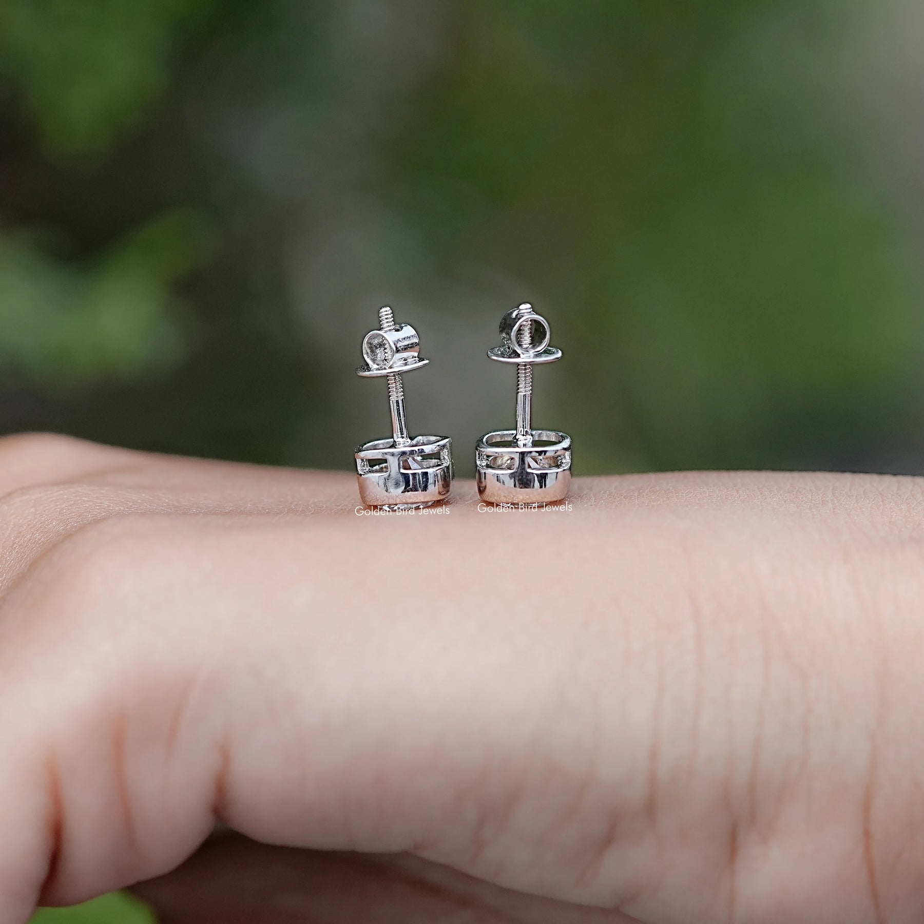Square Old Mine Cushion Lab Diamond Stud Earrings