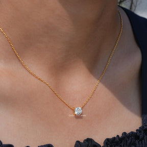 [Yellow Gold Old Mine Cushion Cut Diamond Pendant]-[Golden Bird Jewels]