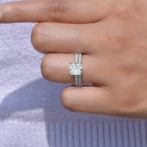 Square Radiant Cut Lab Diamond Bridal Ring