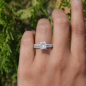 Square Radiant Cut Lab Diamond Bridal Ring