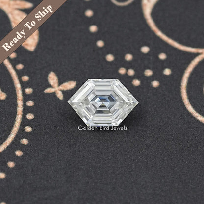 Step Cut Hexagon Moissanit loser Stein