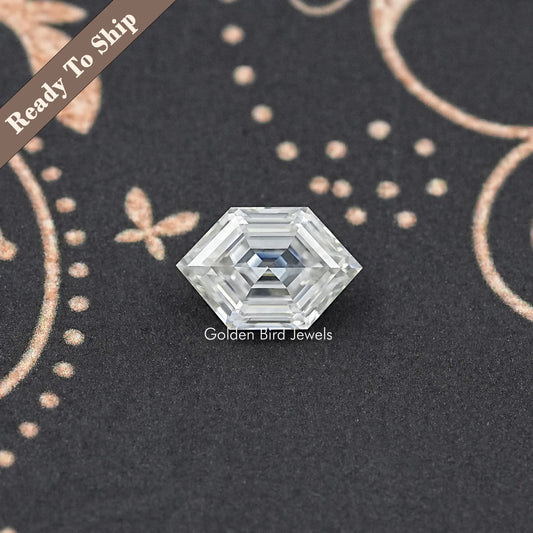 Step Cut Hexagon Moissanit loser Stein