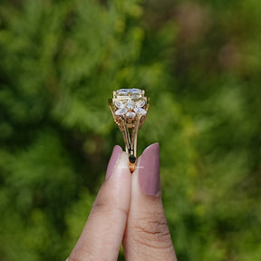 Moissanit-Art-Deco-Ring mit Stufenschliff für Sie