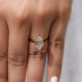 Step Cut Moissanite Dutch Marquise Ring