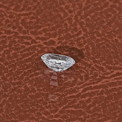 Side View of Step Cut Oval Lab Grown Loose Diamond In White Gold 
