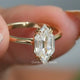 Niederländischer Marquise-Moissanitring mit Stufenschliff