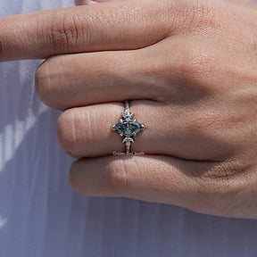 Three Stone Marquise Cut Moissanite Ring