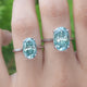 Blue Green Oval Moissanite Solitaire Ring