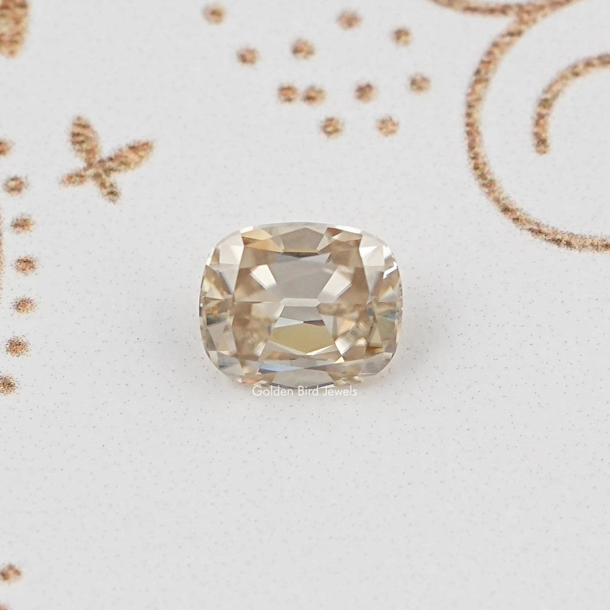 Yellow Old Mine Cushion Cut Loose Moissanite