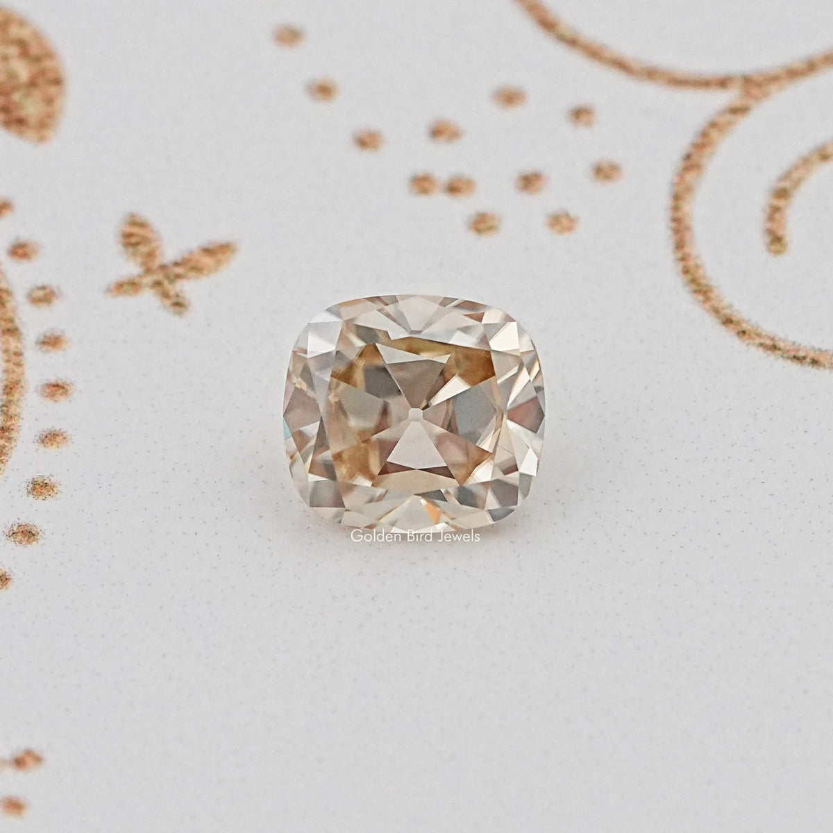 Yellow Old Mine Cut Cushion Loose Moissanite