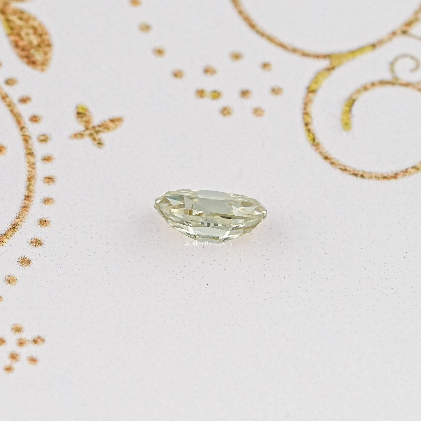 Side View Of Old Mine Oval Cut Loose Moissanite Stone