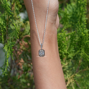 Yellow Radiant Moissanite Solitaire Pendant